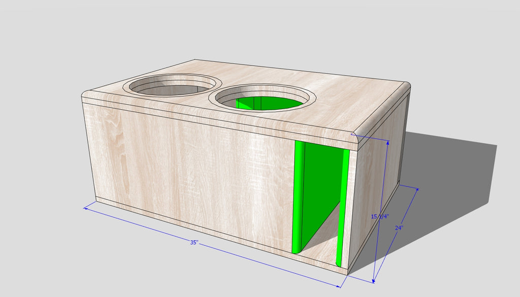 2 12 inch Design Sub Up Port Back 29hz