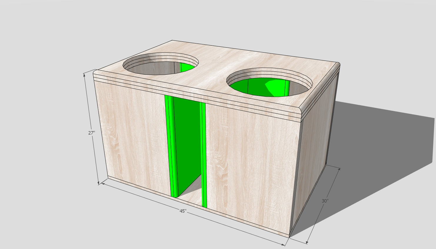 2 18 inch Design Sub up Port bk center 30hz